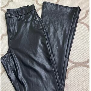 American Eagle Curvy Super High Rise Kick Boot Faux Leather Pants — Size 6